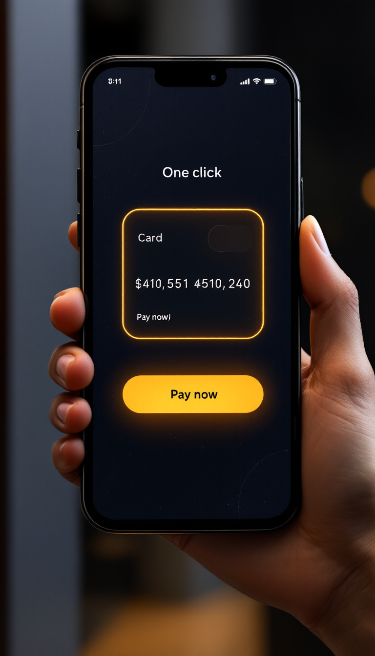 Aperçu du paiement client en un clic sur smartphone